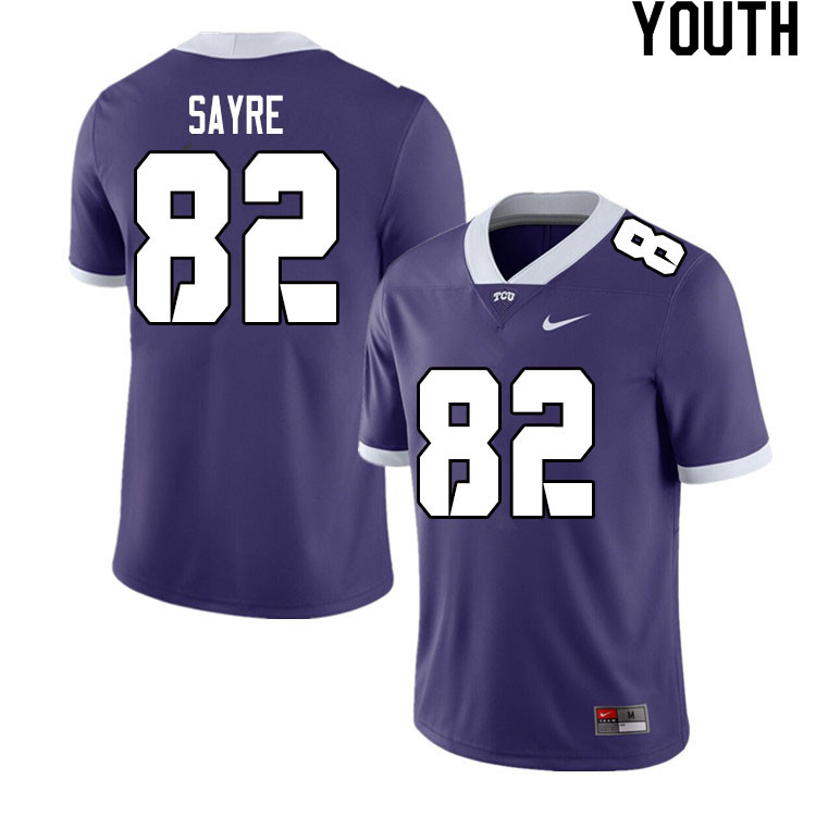 Youth #82 Cole Sayre TCU Horned Frogs College Football Jerseys Sale-Purple